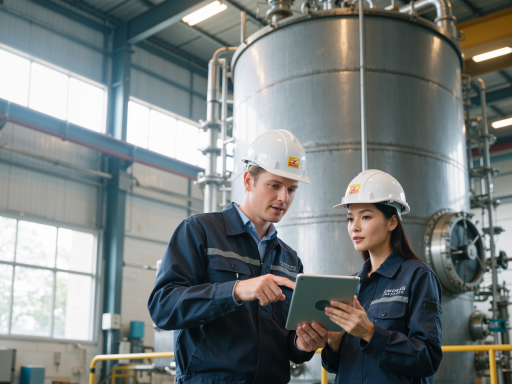 专业团队在农村现场工作，技术人员正在检查环境设施，展现专业务实的工作态度